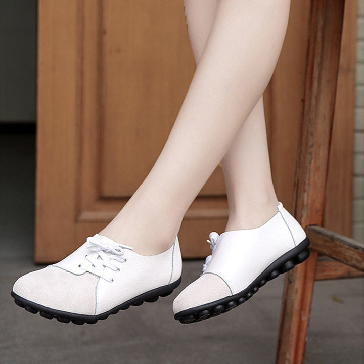 size 11 women loafers lace up patchwork flat casual loafers