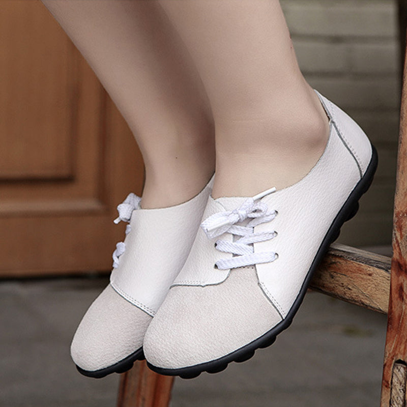 size 11 women loafers lace up patchwork flat casual loafers