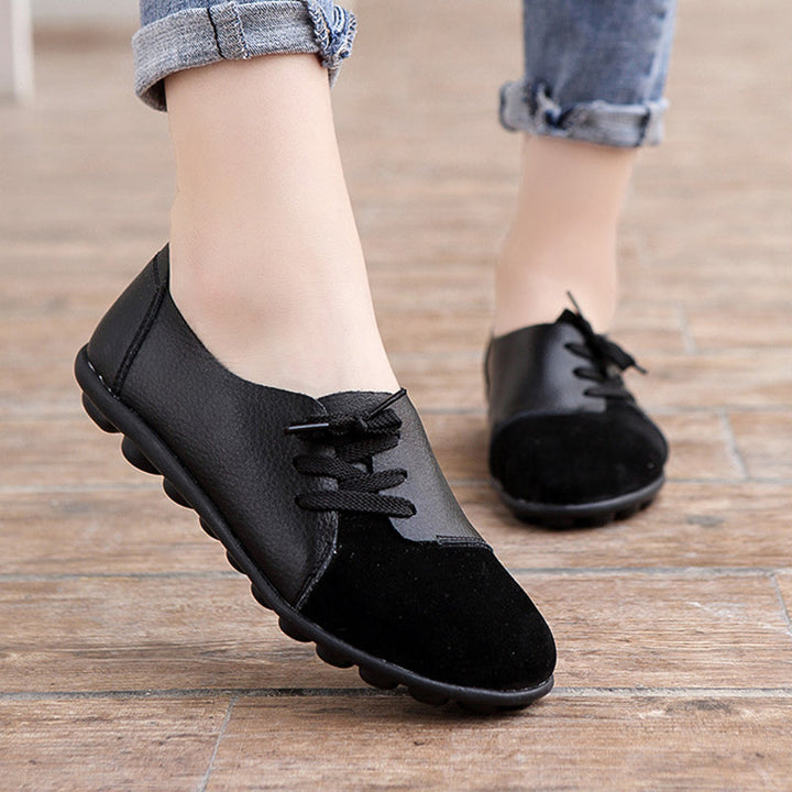 size 11 women loafers lace up patchwork flat casual loafers