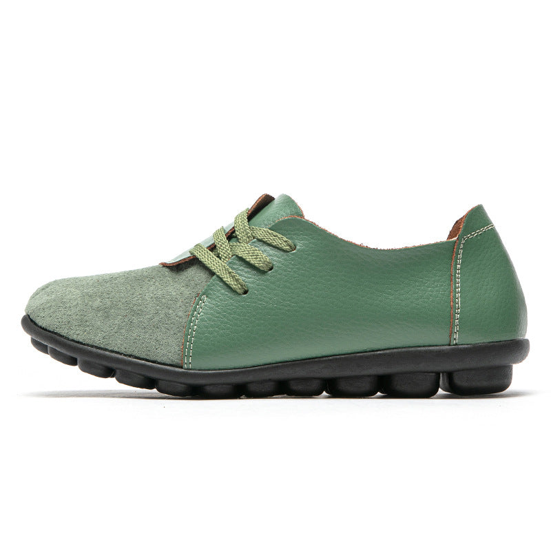 size 11 women loafers lace up patchwork flat casual loafers