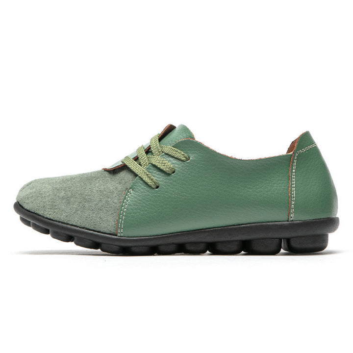 size 11 women loafers lace up patchwork flat casual loafers