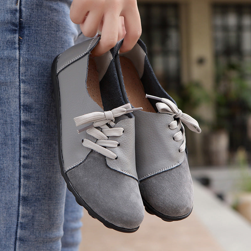 size 11 women loafers lace up patchwork flat casual loafers