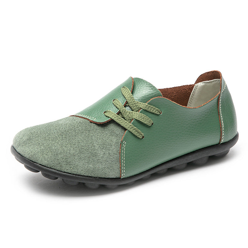 size 11 women loafers lace up patchwork flat casual loafers