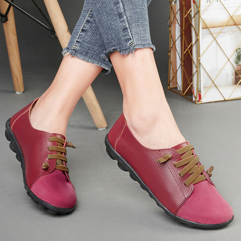 size 11 women loafers slip on flat patchwork casual loafers