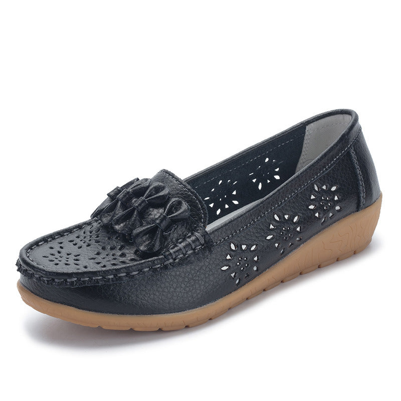 size 11 women slip on loafers bowknot hollow comfortable loafers