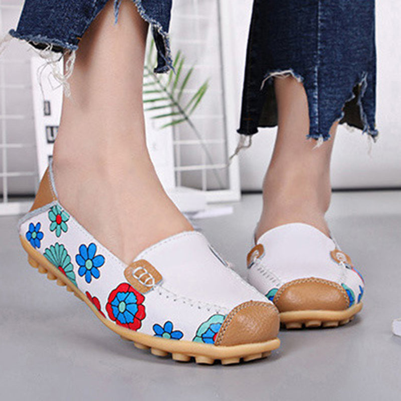 size 11 women slip on loafers floral walking comfortable loafers