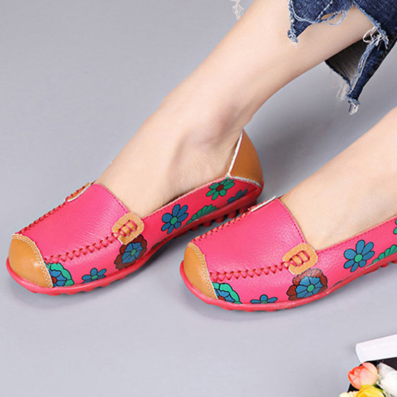 size 11 women slip on loafers floral walking comfortable loafers