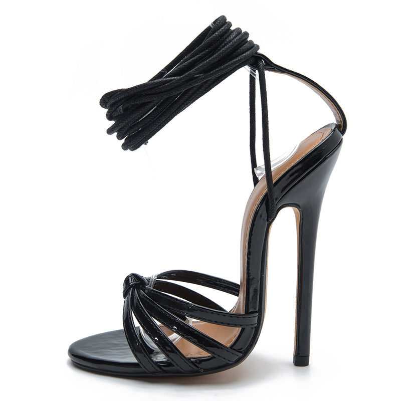 size 12 women strappy sandals peep toe lace up heel sandal