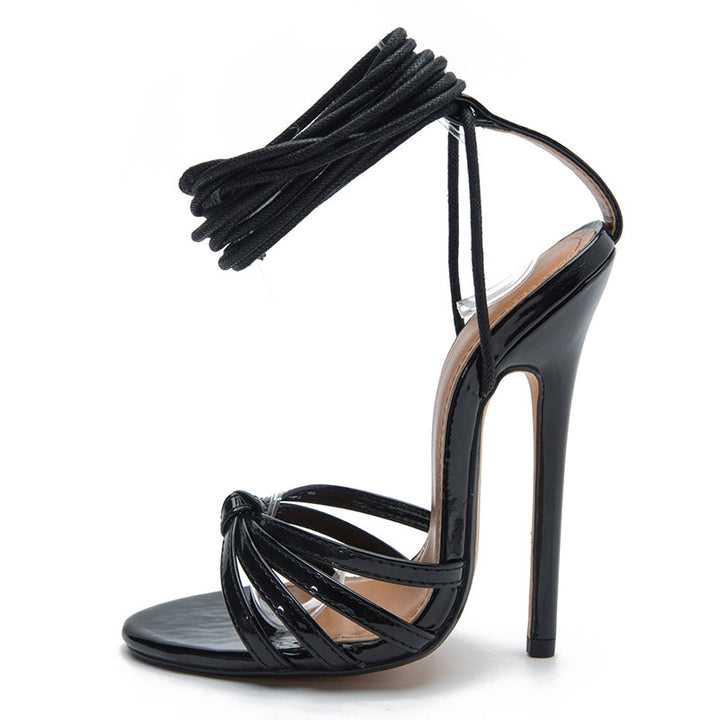 size 12 women strappy sandals peep toe lace up heel sandal