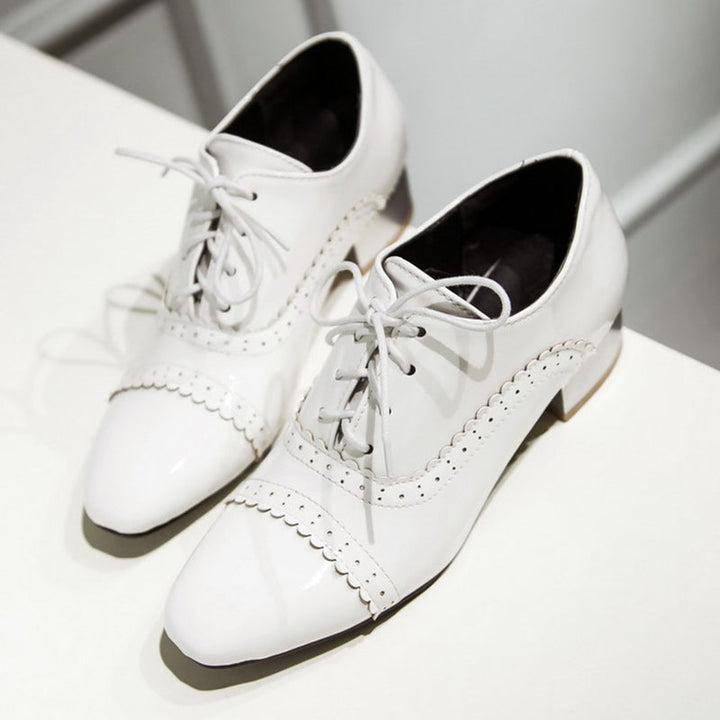 size 12 women loafers square toe lace up patent leather loafers