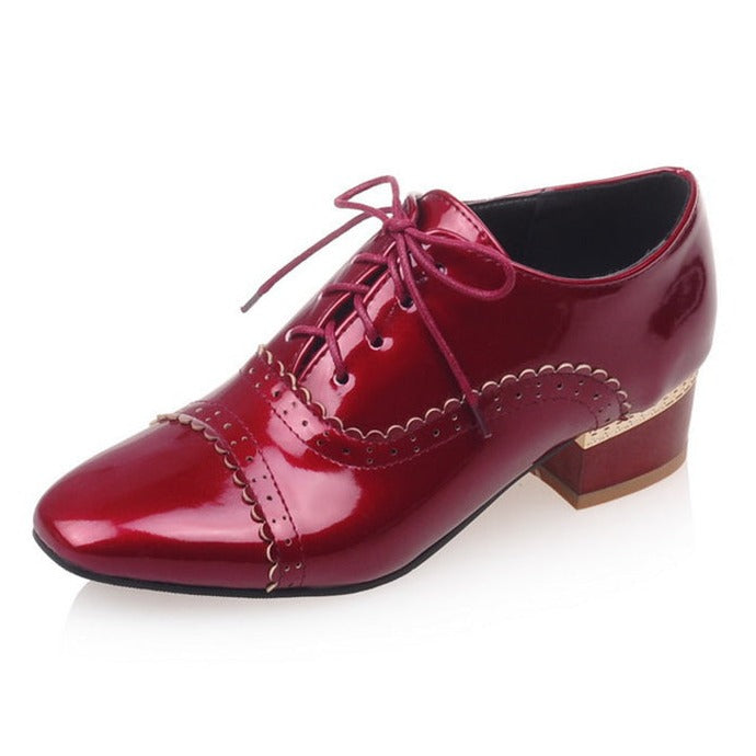 size 12 women loafers square toe lace up patent leather loafers