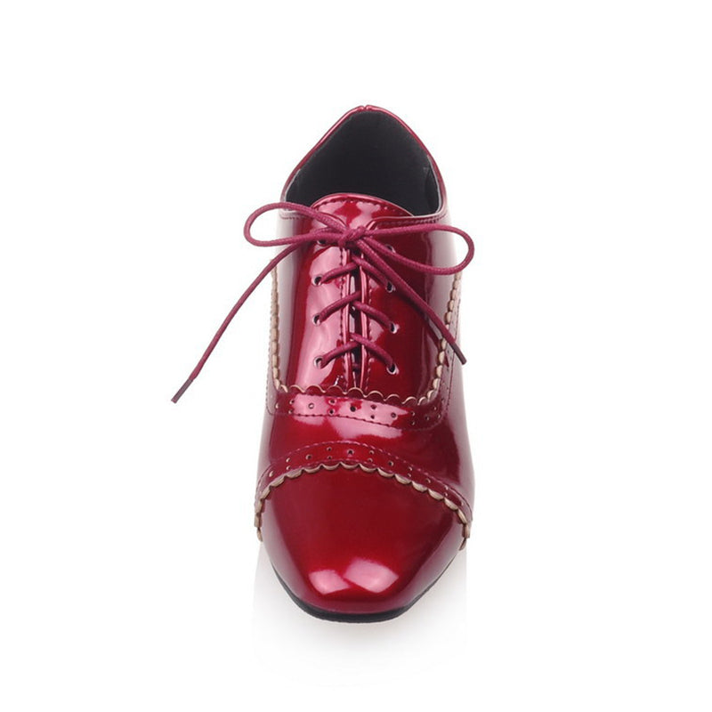 size 12 women loafers square toe lace up patent leather loafers