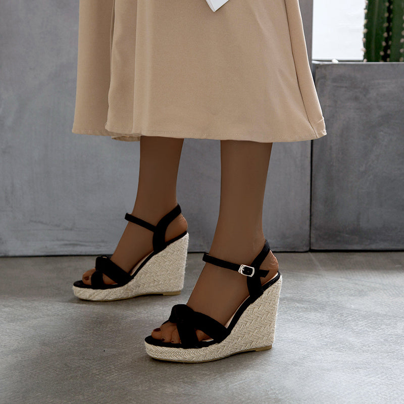 size 12 women platform sandals peep toe espadrille wedge sandals