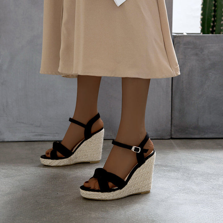 size 12 women platform sandals peep toe espadrille wedge sandals