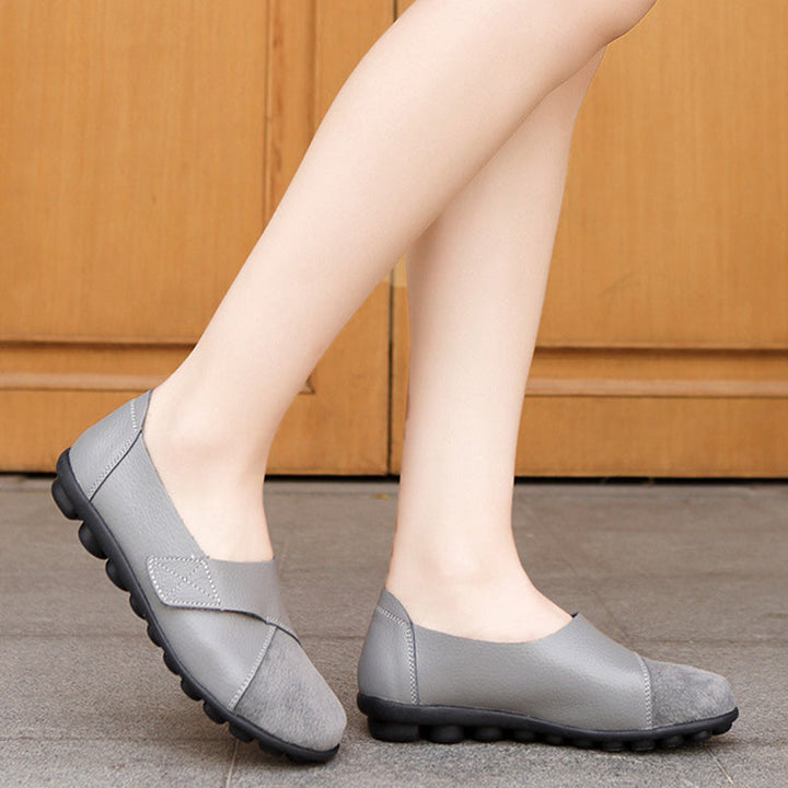 size 12 women slip on loafers patchwork velcro casual loafers