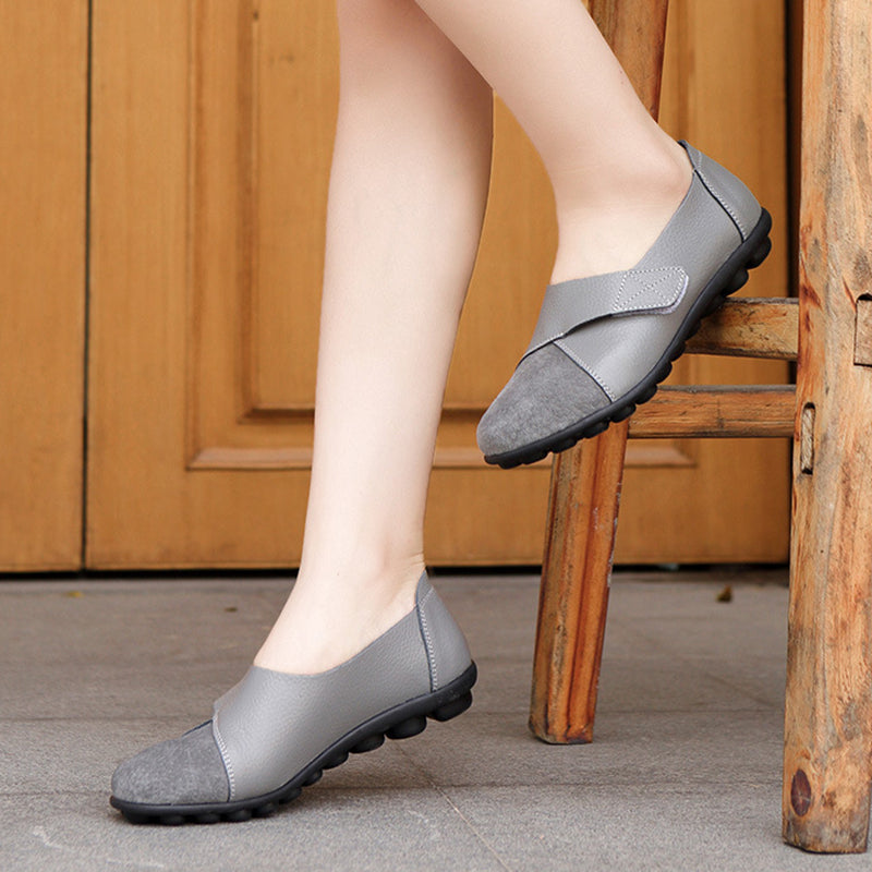 size 12 women slip on loafers patchwork velcro casual loafers