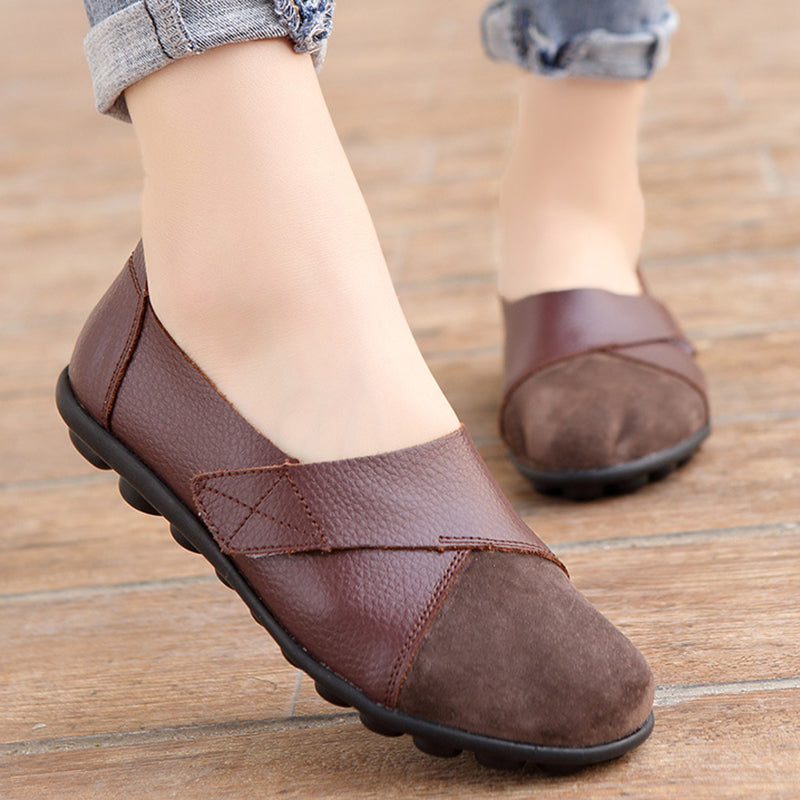 size 12 women slip on loafers patchwork velcro casual loafers