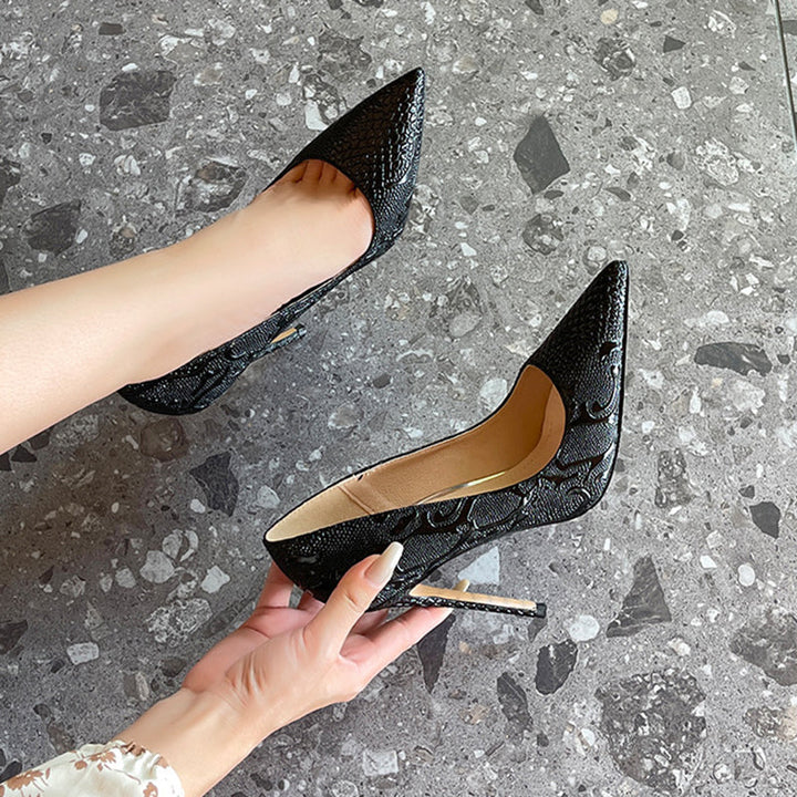 size 12 women stilettos embossed prom pointed toe high heels