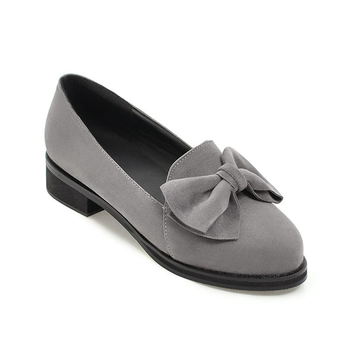size 12 women suede loafers bowknot medium heel slip on loafers