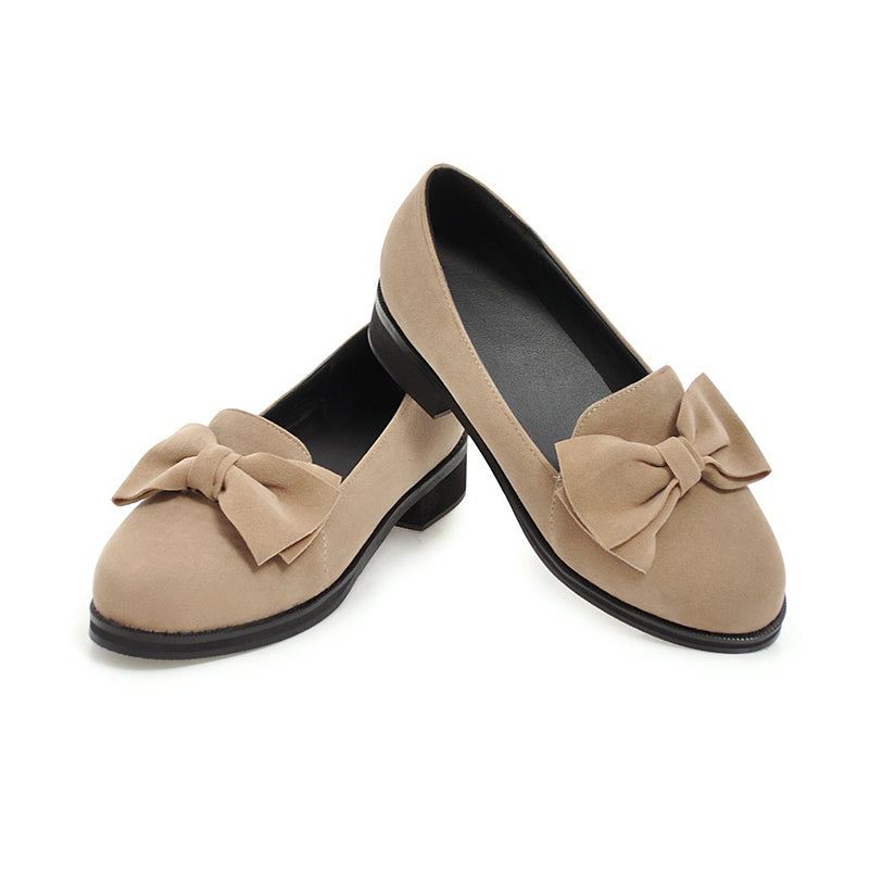 size 12 women suede loafers bowknot medium heel slip on loafers
