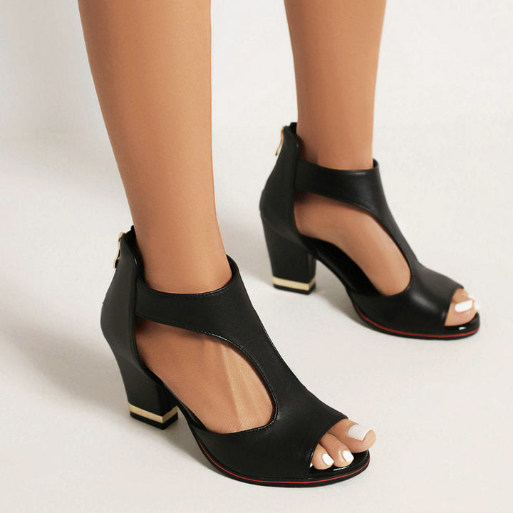 size 13.5 women boots sandals hollow peep toe heel sandal