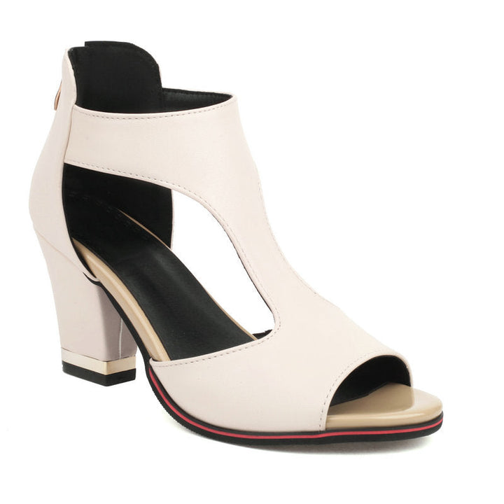 size 13.5 women boots sandals hollow peep toe heel sandal