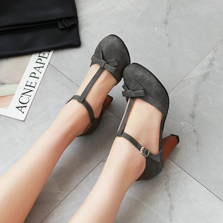 size 13.5 women heeled loafers bowknot t strap summer loafers