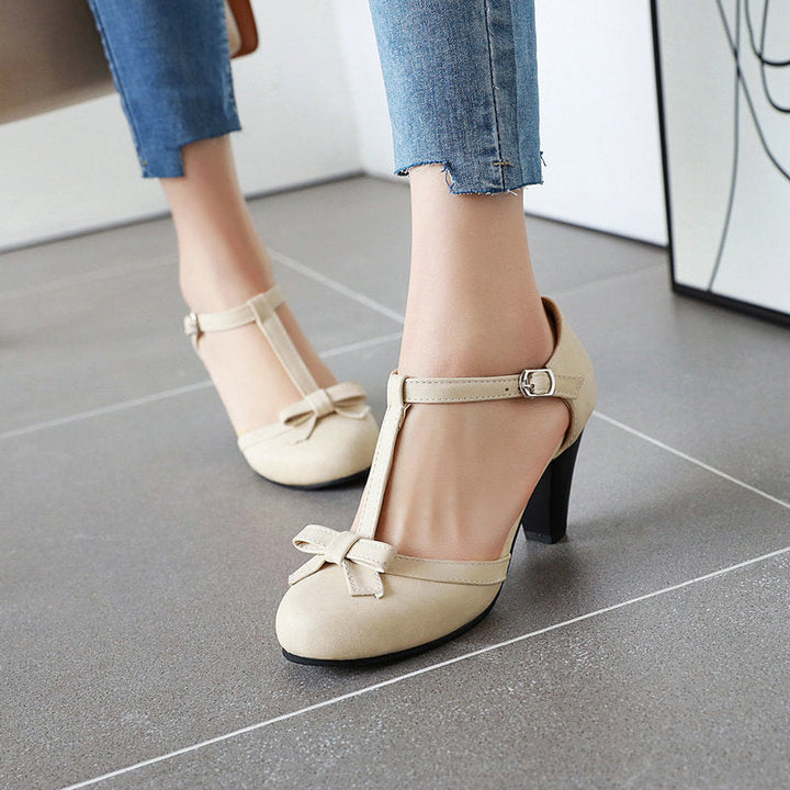 size 13.5 women heeled loafers bowknot t strap summer loafers