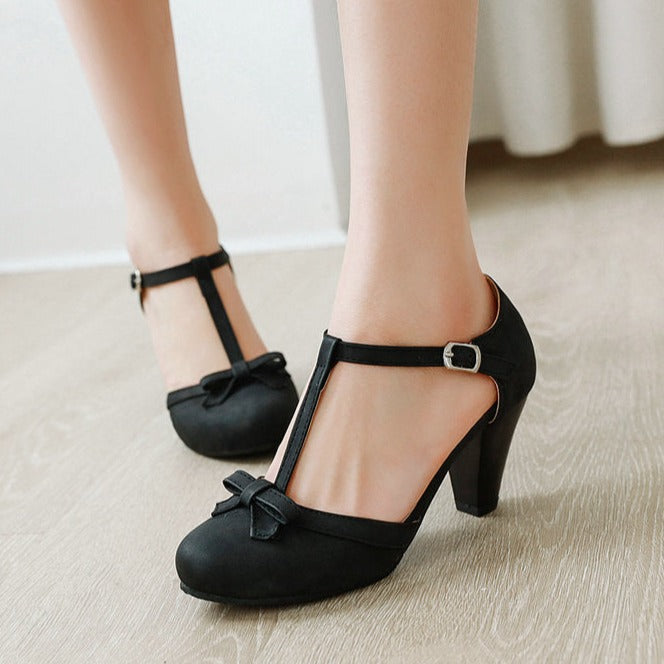 size 13.5 women heeled loafers bowknot t strap summer loafers