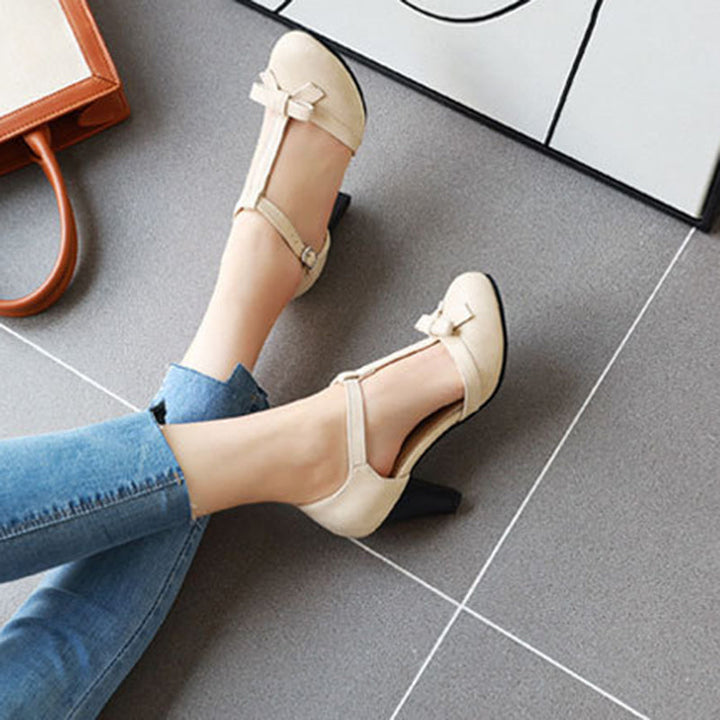 size 13.5 women heeled loafers bowknot t strap summer loafers