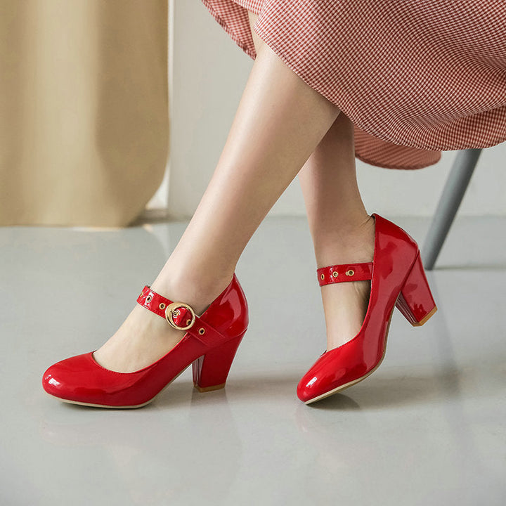 size 13.5 women heeled loafers buckle patent leather loafers