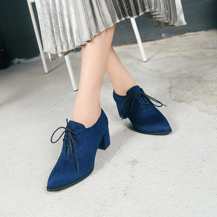 size 13.5 women heeled loafers lace up pointed toe suede loafers