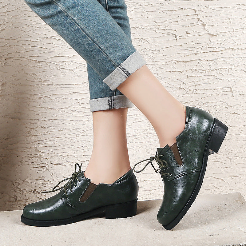 size 13.5 women medium chunky heel loafers lace up casual loafers