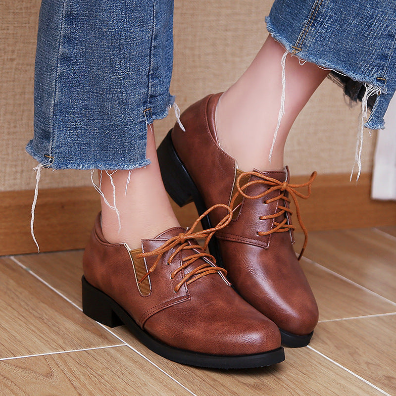 size 13.5 women medium chunky heel loafers lace up casual loafers