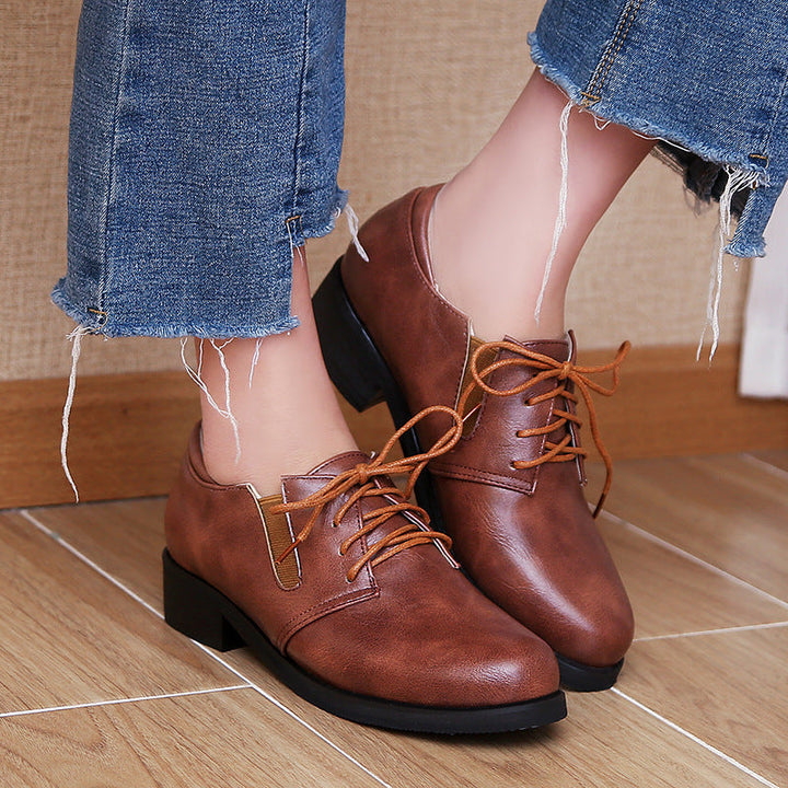 size 13.5 women medium chunky heel loafers lace up casual loafers