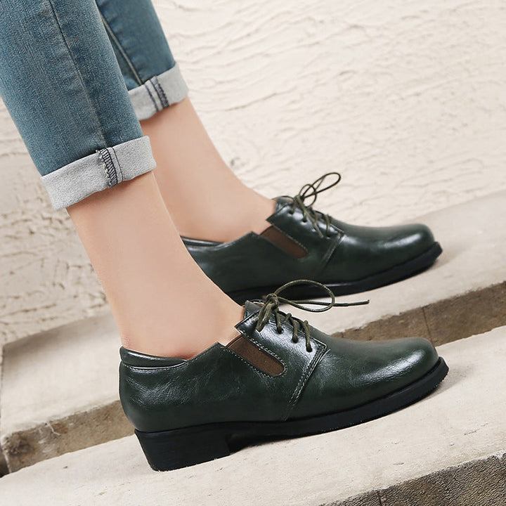 size 13.5 women medium chunky heel loafers lace up casual loafers