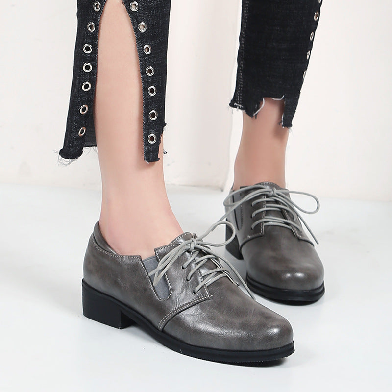 size 13.5 women medium chunky heel loafers lace up casual loafers