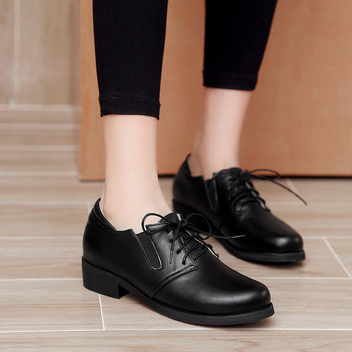 size 13.5 women medium chunky heel loafers lace up casual loafers