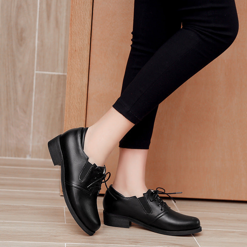 size 13.5 women medium chunky heel loafers lace up casual loafers