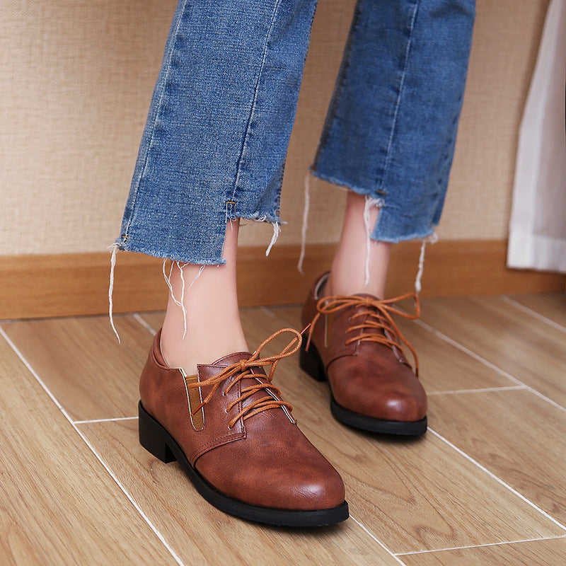 size 13.5 women medium chunky heel loafers lace up casual loafers