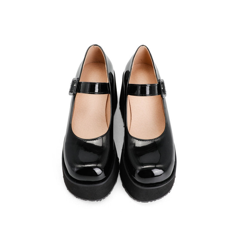 size 13.5 women platform loafers patent leather chunky loafers