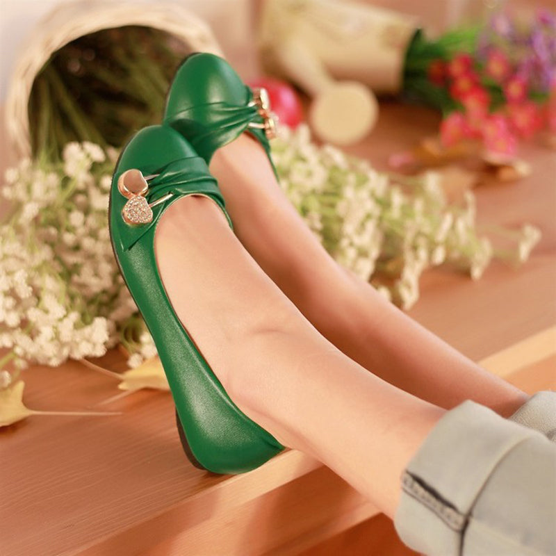 size 13 women flats rhinestone metal décor slip on cute flats