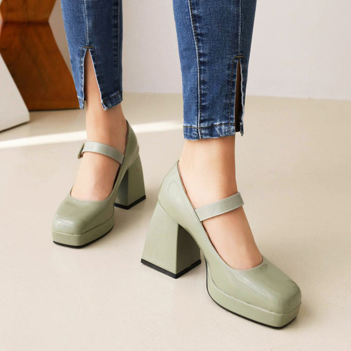 size 13 women platform loafers patent leather chunky loafers