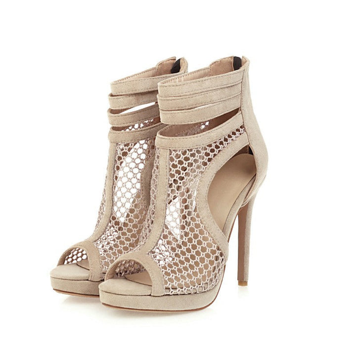 size 14.5 women summer boots stiletto hollow heeled booties
