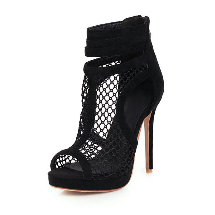 size 14.5 women summer boots stiletto hollow heeled booties