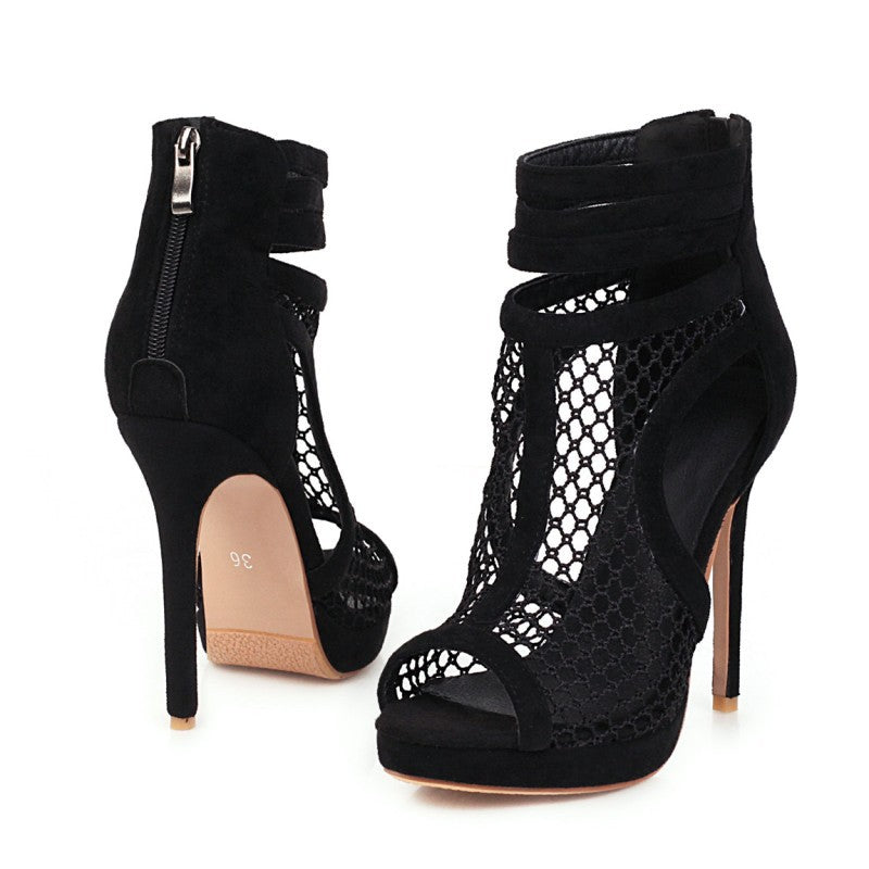 size 14.5 women summer boots stiletto hollow heeled booties