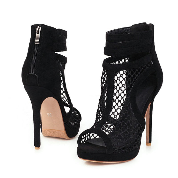 size 14.5 women summer boots stiletto hollow heeled booties