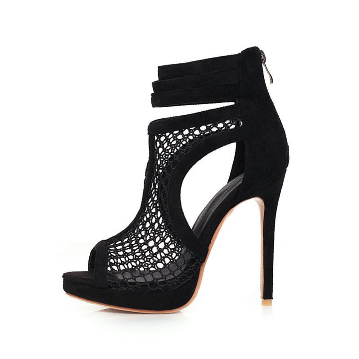 size 14.5 women summer boots stiletto hollow heeled booties