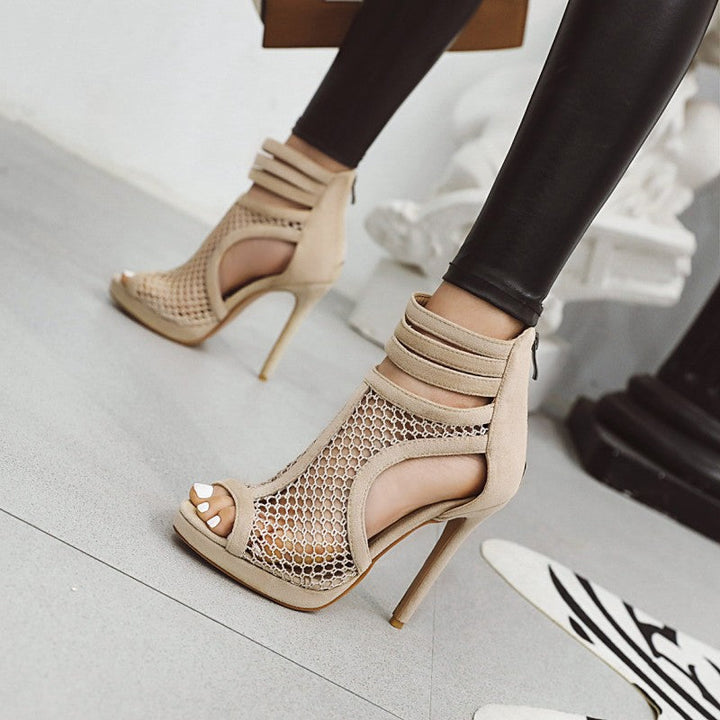 size 14.5 women summer boots stiletto hollow heeled booties