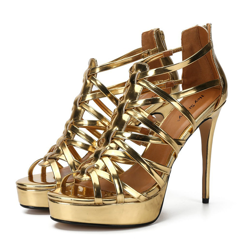 size 14.5 women platform sandals hollow peep toe stiletto heel sandal